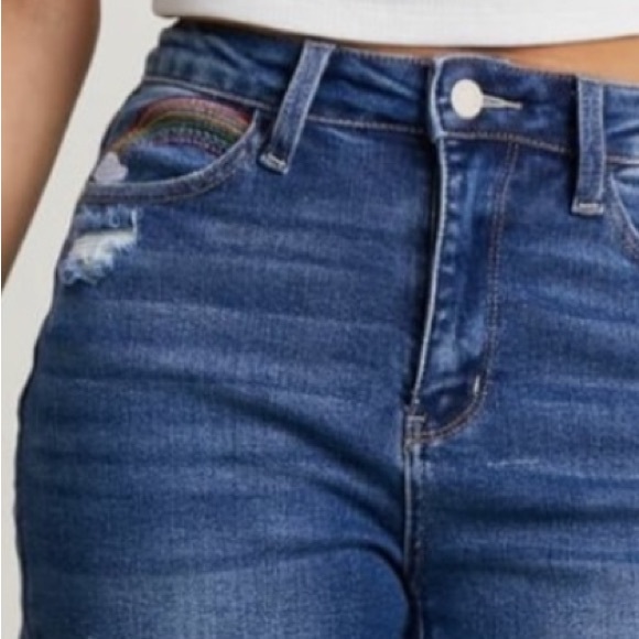 Judy Blue Rainbow Embroidered Straight Leg Jeans - Picture 3 of 9